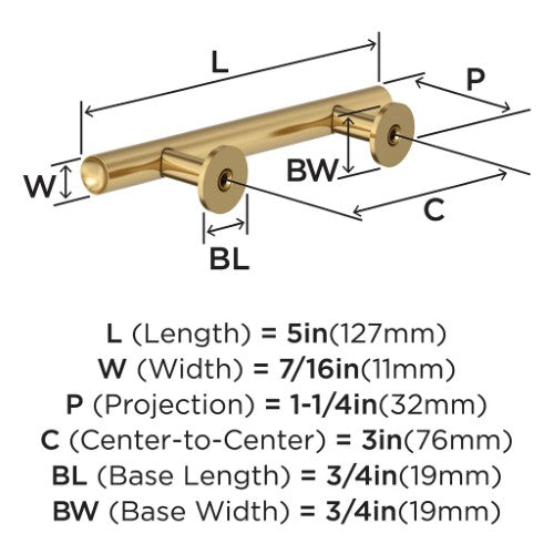 Radius Stainless Steel Champagne Bronze Cabinet Pull 9