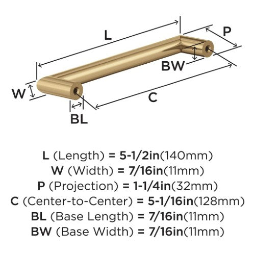 Revolve Stainless Steel Champagne Bronze Cabinet Pull 6