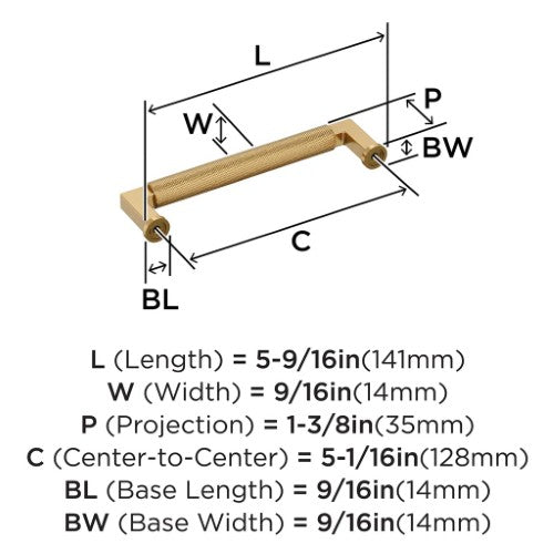 Balata Zinc Champagne Bronze Cabinet Pull 13