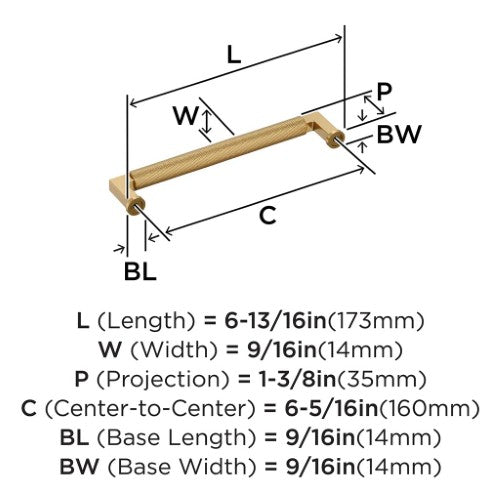 Balata Zinc Champagne Bronze Cabinet Pull 14