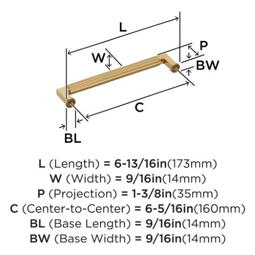 Ballard Zinc Champagne Bronze Cabinet Pull 14