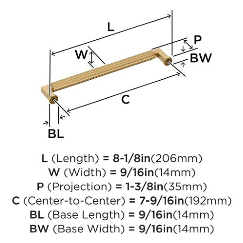 Ballard Zinc Champagne Bronze Cabinet Pull 15