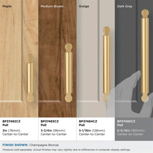 Balon Zinc Champagne Bronze Cabinet Pull 37