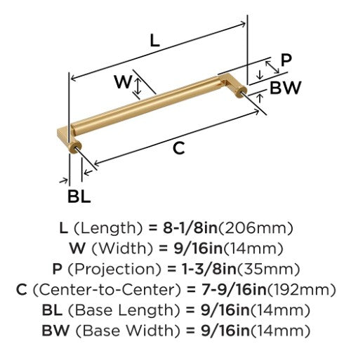 Balon Zinc Champagne Bronze Cabinet Pull 15