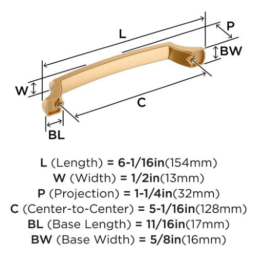 Bellamy Zinc Champagne Bronze Cabinet Pull 11