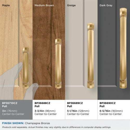 Bellamy Zinc Champagne Bronze Cabinet Pull 32