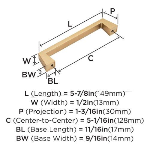 Blackrock Zinc Champagne Bronze Cabinet Pull 9