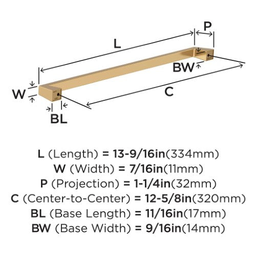 Blackrock Zinc Champagne Bronze Cabinet Pull 13