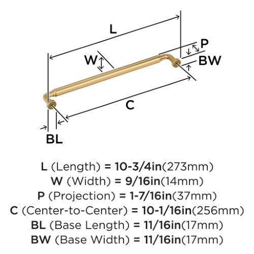 Coble Zinc Champagne Bronze Cabinet Pull 14