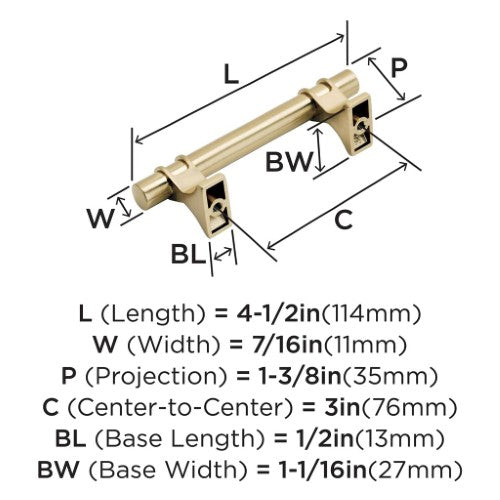 Davenport Zinc Champagne Bronze Cabinet Pull 9