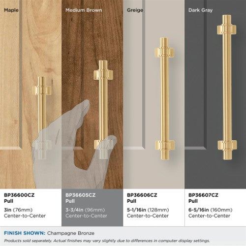 Davenport Zinc Champagne Bronze Cabinet Pull 36