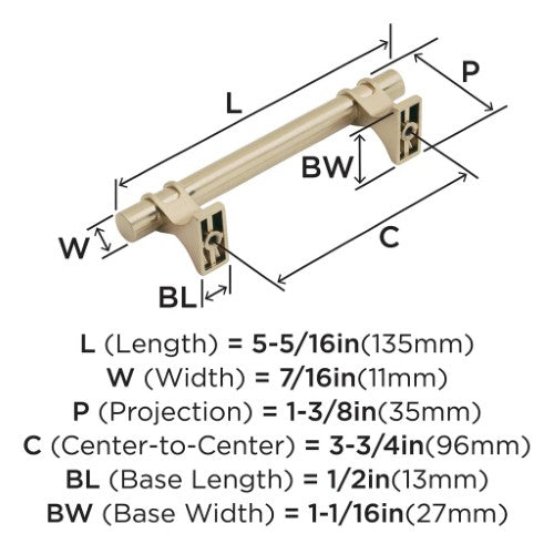 Davenport Zinc Champagne Bronze Cabinet Pull 10