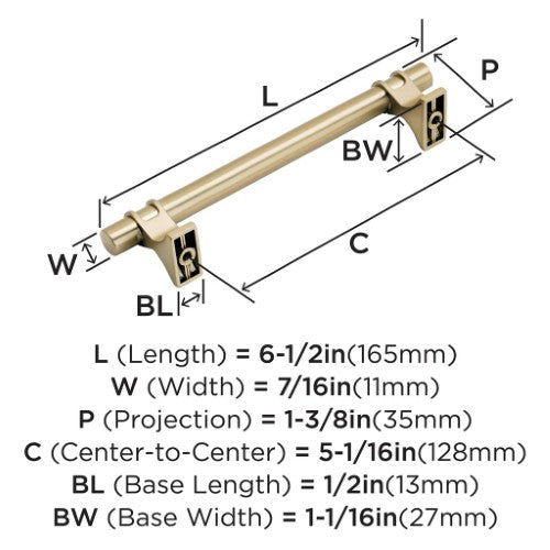 Davenport Zinc Champagne Bronze Cabinet Pull 11