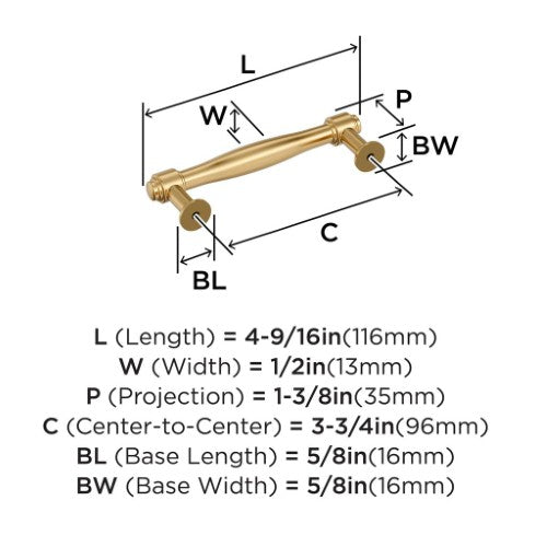 Enlivity Zinc Champagne Bronze Cabinet Pull 10