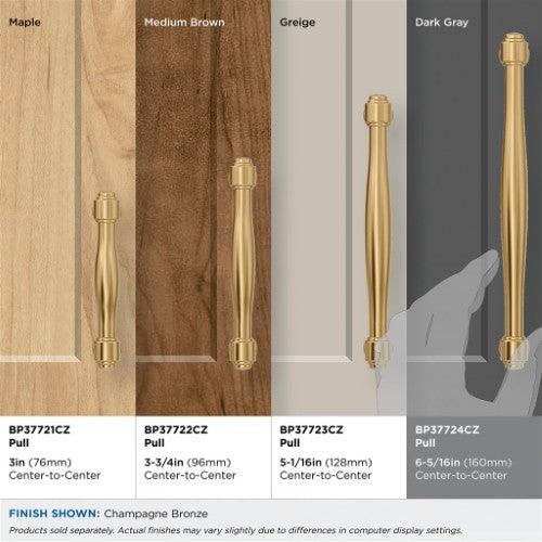 Enlivity Zinc Champagne Bronze Cabinet Pull 38