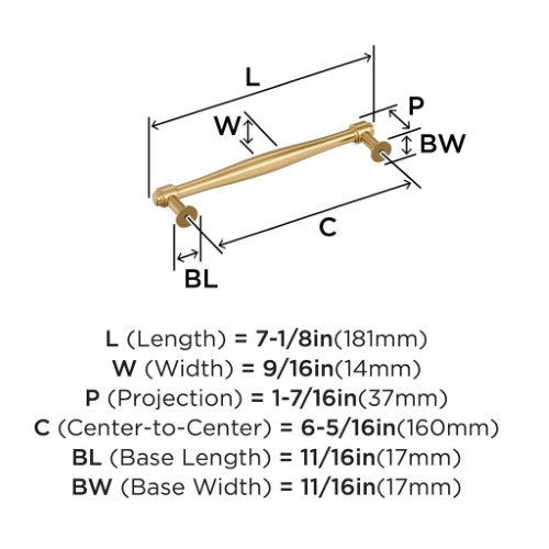 Enlivity Zinc Champagne Bronze Cabinet Pull 15