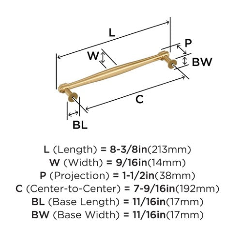 Enlivity Zinc Champagne Bronze Cabinet Pull 16