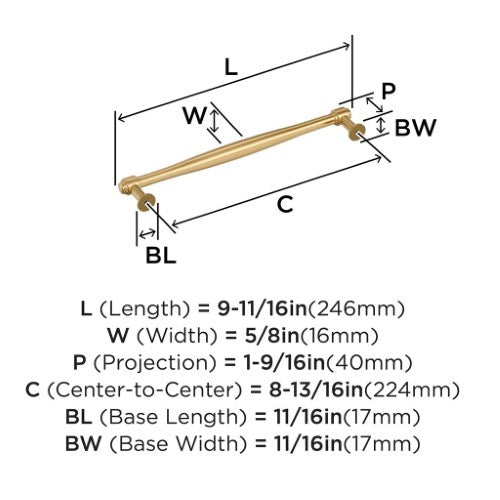 Enlivity Zinc Champagne Bronze Cabinet Pull 13
