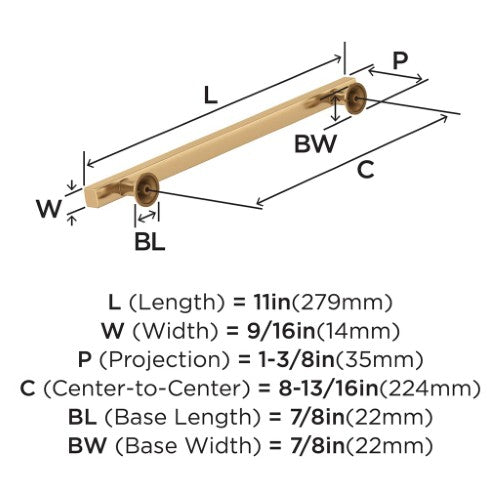 Everett Zinc Champagne Bronze Cabinet Pull 12