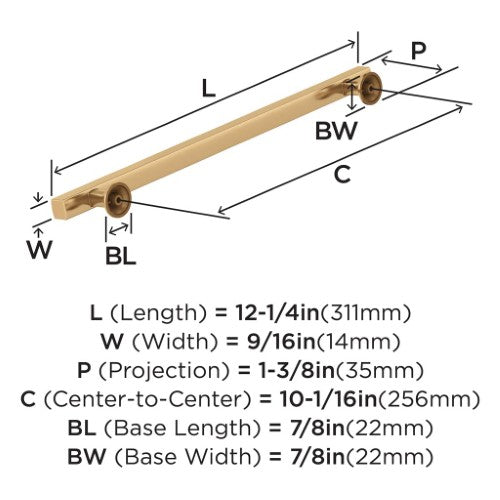 Everett Zinc Champagne Bronze Cabinet Pull 13
