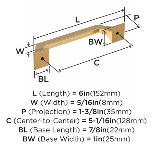 Exceed Zinc Champagne Bronze Cabinet Pull 11