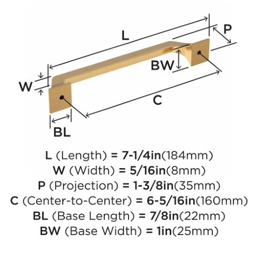 Exceed Zinc Champagne Bronze Cabinet Pull 12