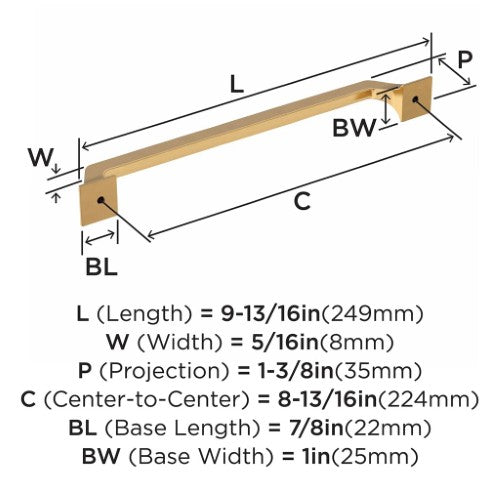 Exceed Zinc Champagne Bronze Cabinet Pull 13