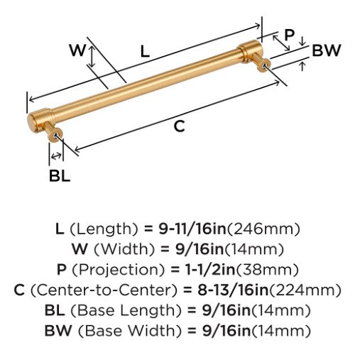 Faircrest Zinc & Steel Champagne Bronze Cabinet Pull 16