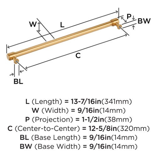 Faircrest Zinc & Steel Champagne Bronze Cabinet Pull 10
