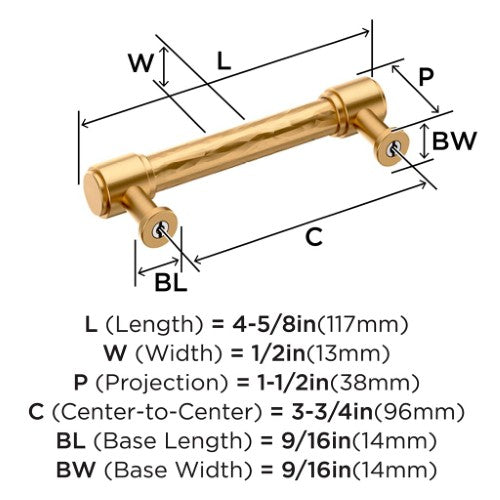 Fairfax Zinc Champagne Bronze Cabinet Pull 8