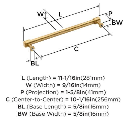 Fairfax Zinc Champagne Bronze Cabinet Pull 12