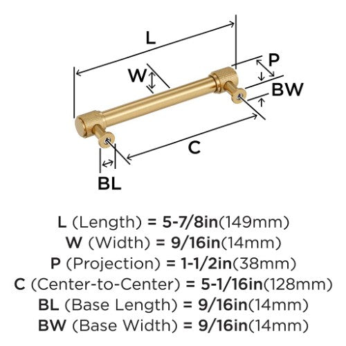 Faraday Zinc Champagne Bronze Cabinet Pull 13