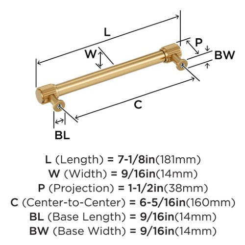 Farewind Zinc Champagne Bronze Cabinet Pull 14