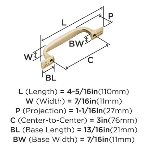 Highland Ridge Zinc Champagne Bronze Cabinet Pull 9