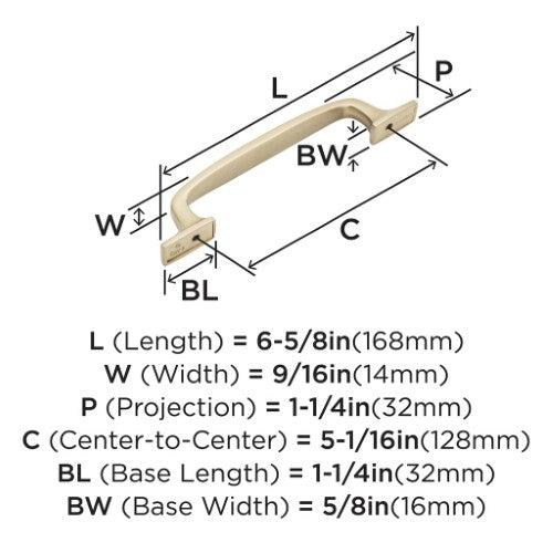 Highland Ridge Zinc Champagne Bronze Cabinet Pull 11