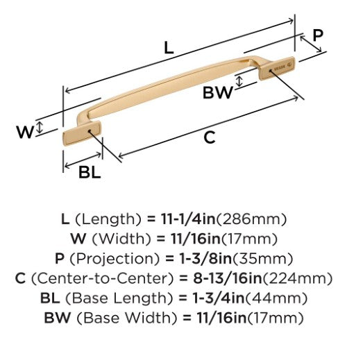 Highland Ridge Zinc Champagne Bronze Cabinet Pull 13