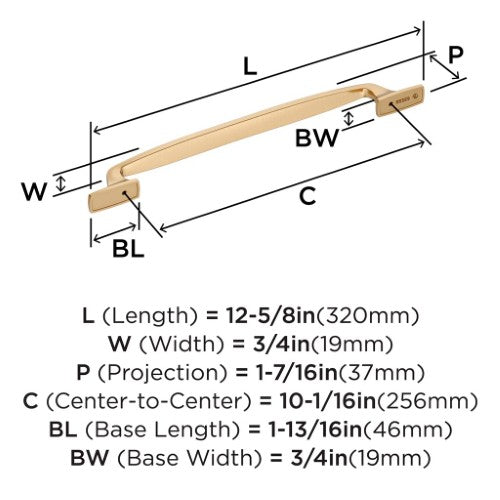 Highland Ridge Zinc Champagne Bronze Cabinet Pull 15