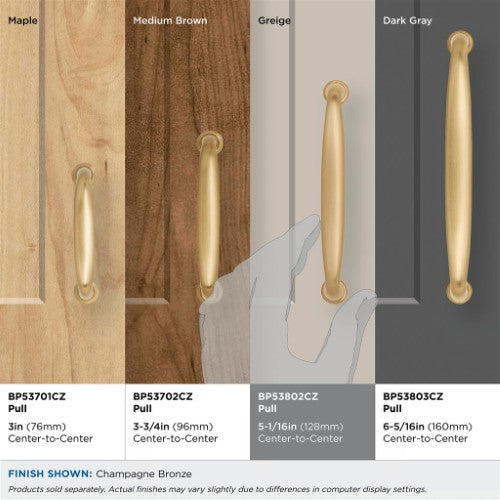 Kane Zinc Champagne Bronze Cabinet Pull 33