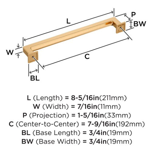 Lintel Zinc Champagne Bronze Cabinet Pull 15