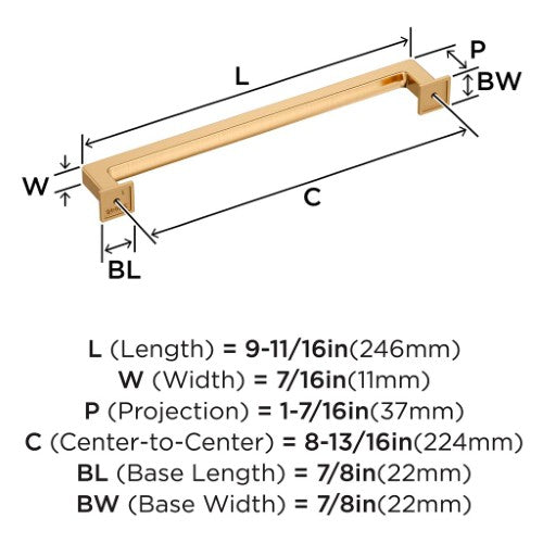 Lintel Zinc Champagne Bronze Cabinet Pull 16