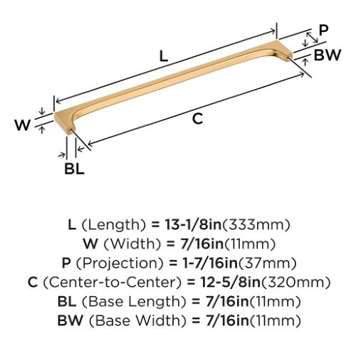 Merced Zinc Champagne Bronze Cabinet Pull 10
