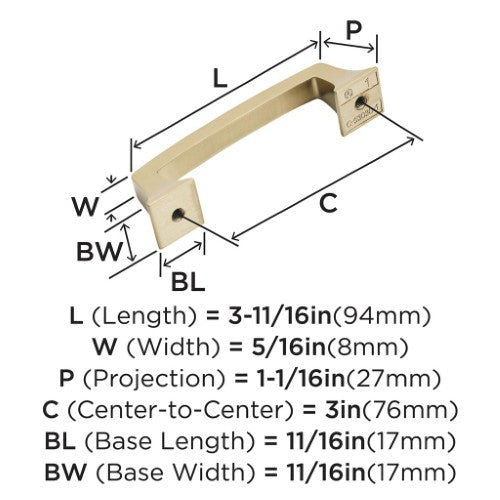 Mulholland Zinc Champagne Bronze Cabinet Pull 8