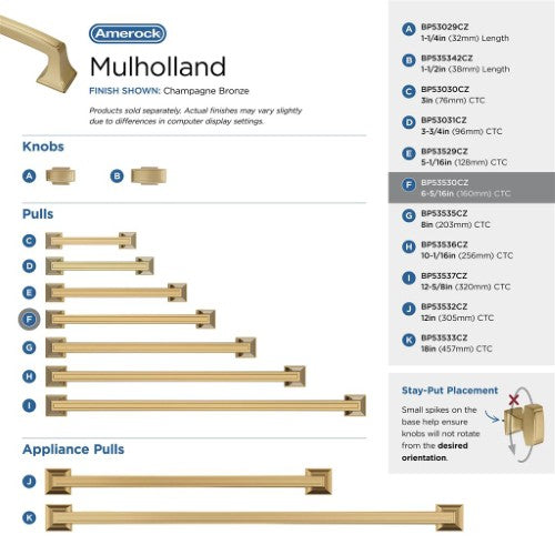 Mulholland Zinc Champagne Bronze Cabinet Pull 38