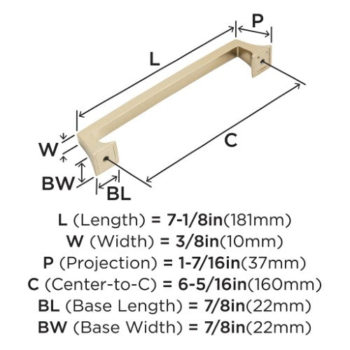 Mulholland Zinc Champagne Bronze Cabinet Pull 11