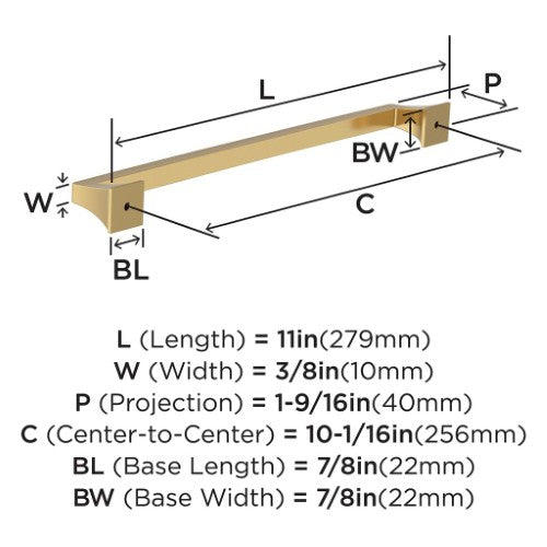 Mulholland Zinc Champagne Bronze Cabinet Pull 13