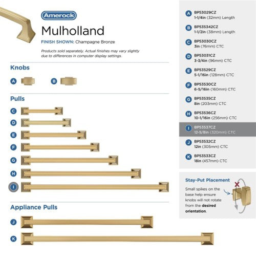 Mulholland Zinc Champagne Bronze Cabinet Pull 41