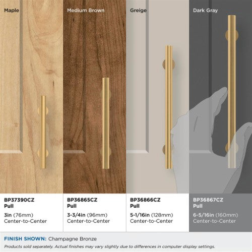Radius Stainless Steel Champagne Bronze Cabinet Pull 38