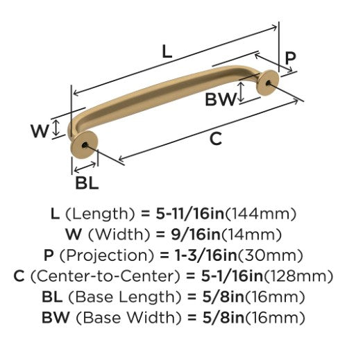 Renown Zinc Champagne Bronze Cabinet Pull 11