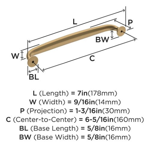 Renown Zinc Champagne Bronze Cabinet Pull 12