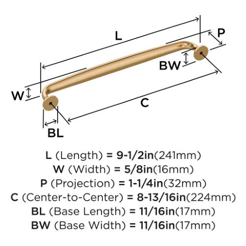 Renown Zinc Champagne Bronze Cabinet Pull 14